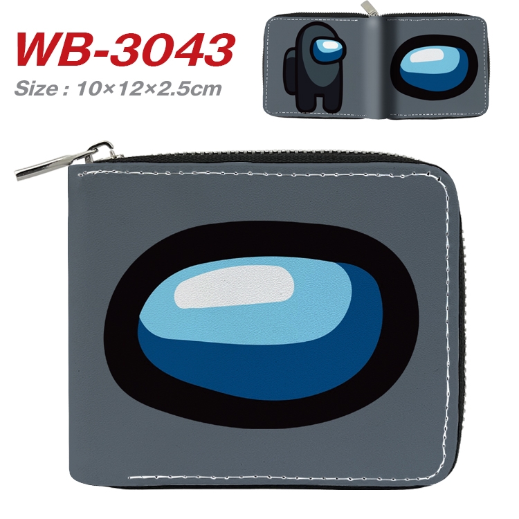 Among us Anime Full Color Short All Inclusive Zipper Wallet 10x12x2.5cm  WB-3043A
