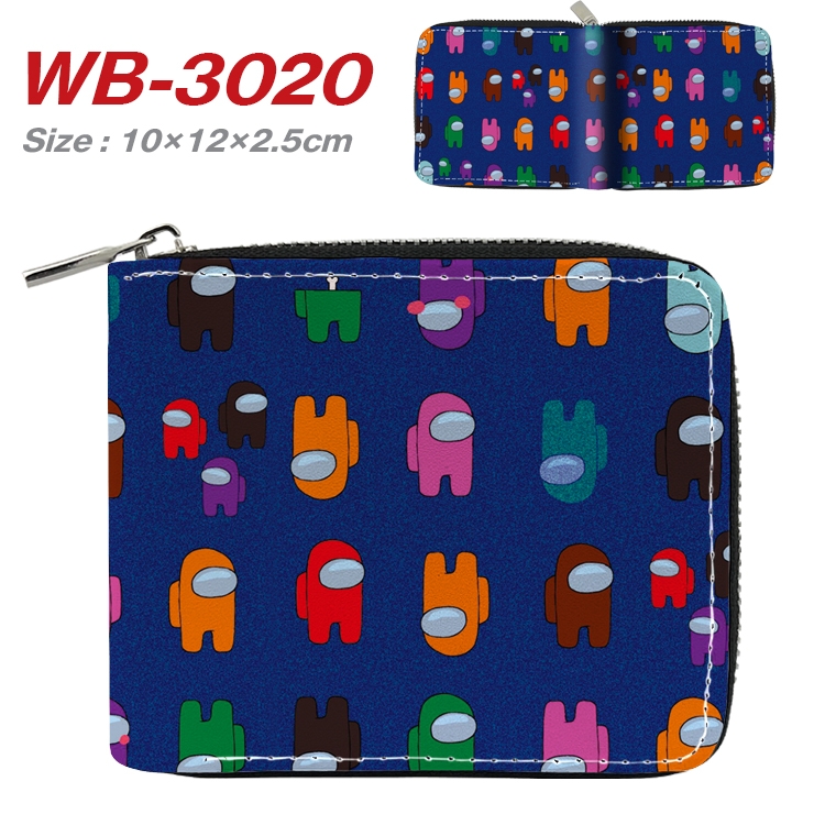 Among us Anime Full Color Short All Inclusive Zipper Wallet 10x12x2.5cm WB-3020A