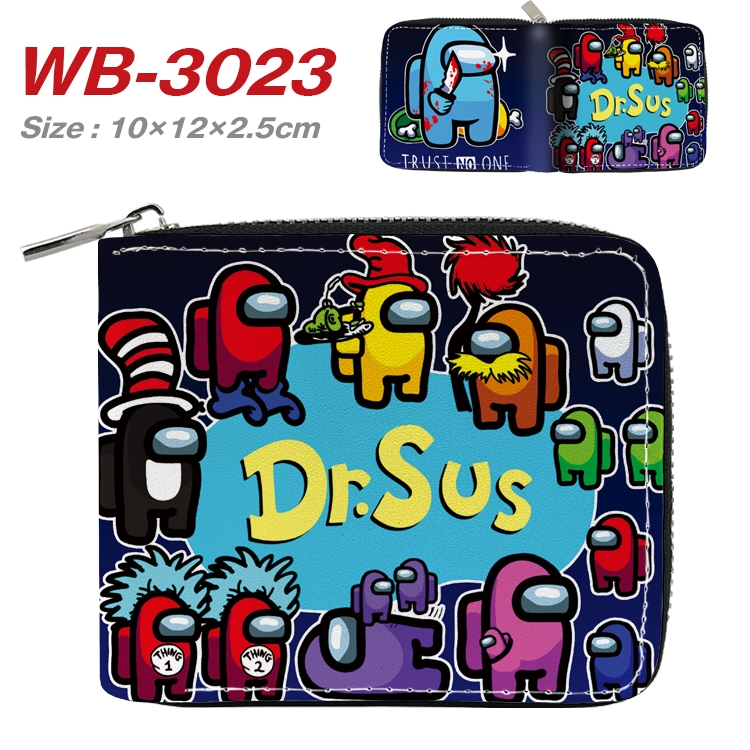 Among us Anime Full Color Short All Inclusive Zipper Wallet 10x12x2.5cm WB-3023A