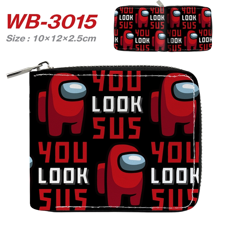 Among us Anime Full Color Short All Inclusive Zipper Wallet 10x12x2.5cm WB-3015A