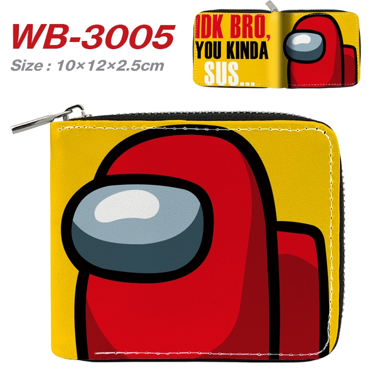 Among us Anime Full Color Short All Inclusive Zipper Wallet 10x12x2.5cm WB-3005A