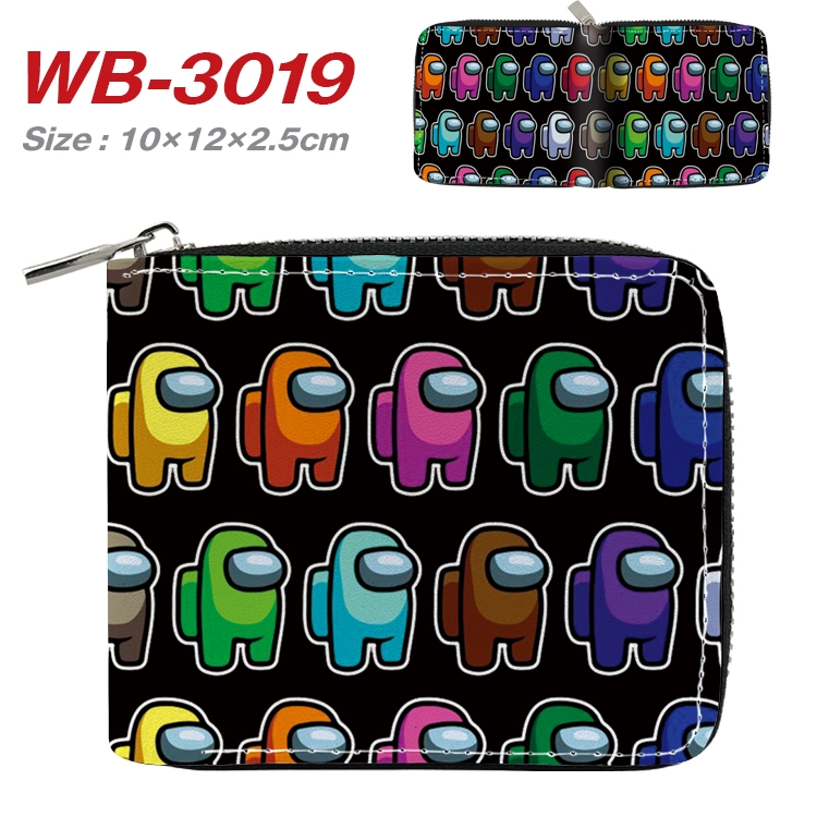 Among us Anime Full Color Short All Inclusive Zipper Wallet 10x12x2.5cm WB-3019A