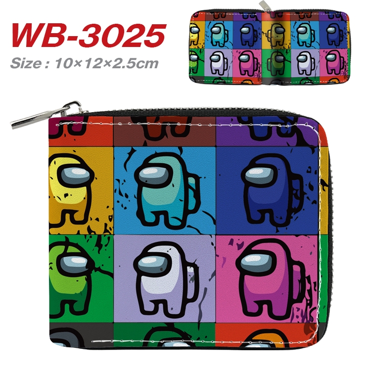 Among us Anime Full Color Short All Inclusive Zipper Wallet 10x12x2.5cm WB-3025A