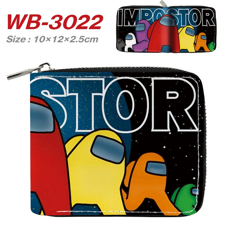 Among us Anime Full Color Short All Inclusive Zipper Wallet 10x12x2.5cm WB-3022A
