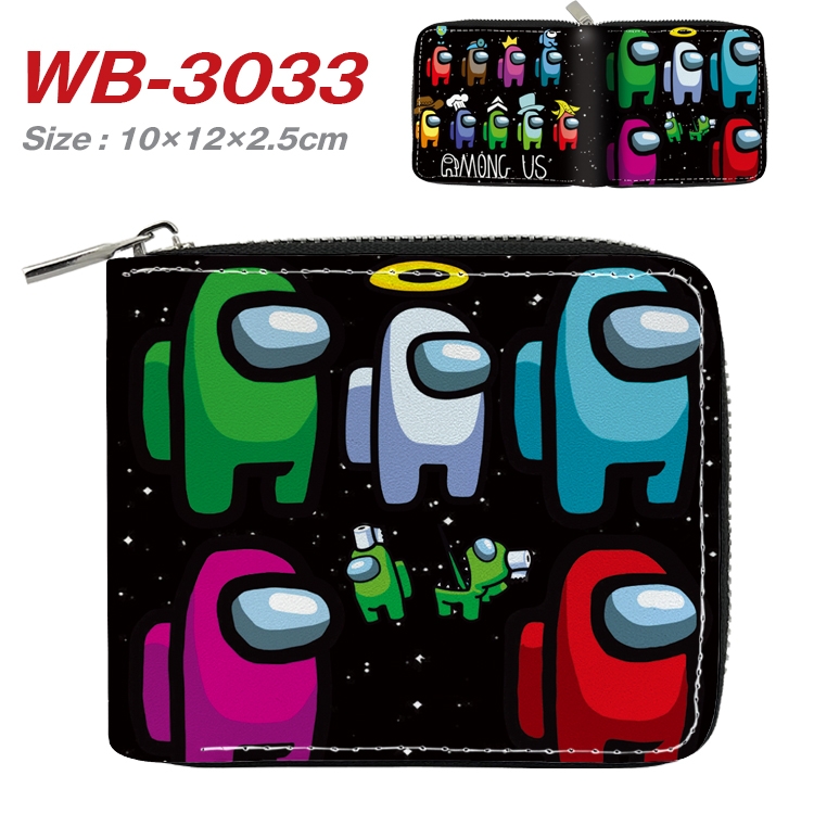 Among us Anime Full Color Short All Inclusive Zipper Wallet 10x12x2.5cm WB-3033A