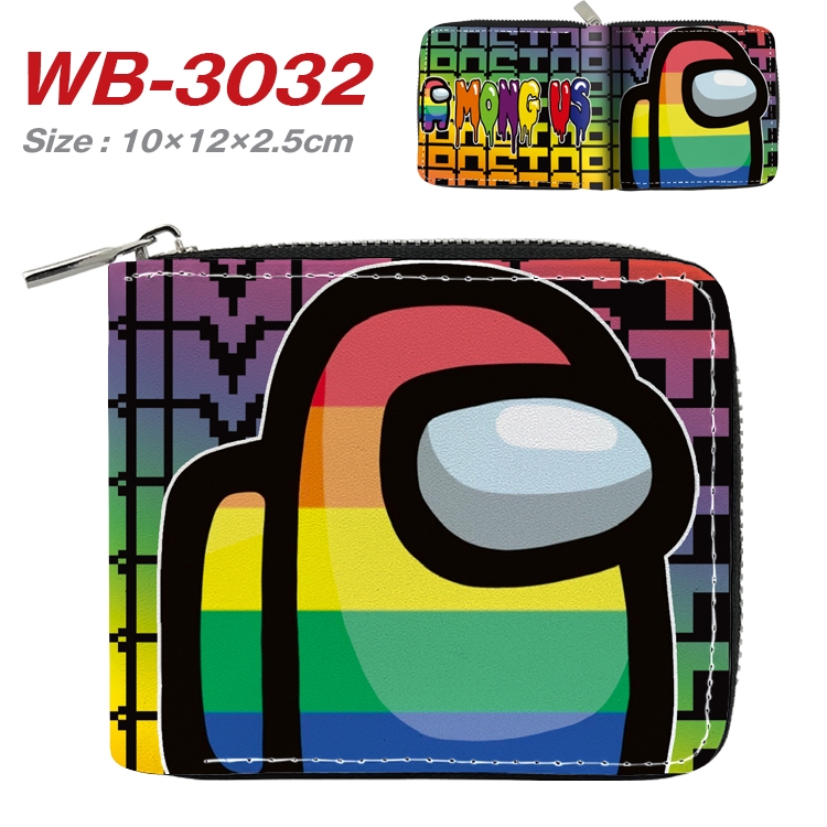 Among us Anime Full Color Short All Inclusive Zipper Wallet 10x12x2.5cm WB-3032A