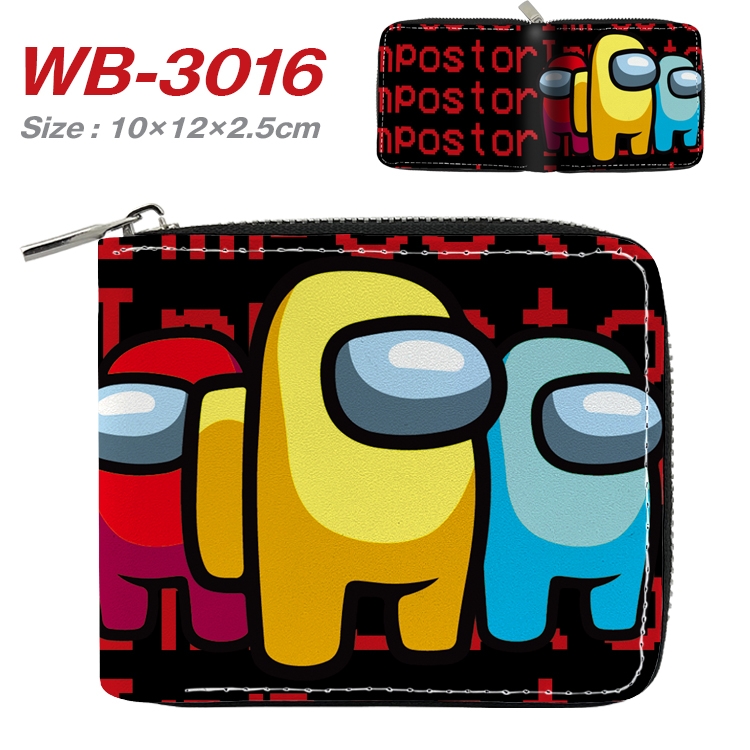 Among us Anime Full Color Short All Inclusive Zipper Wallet 10x12x2.5cm WB-3016A