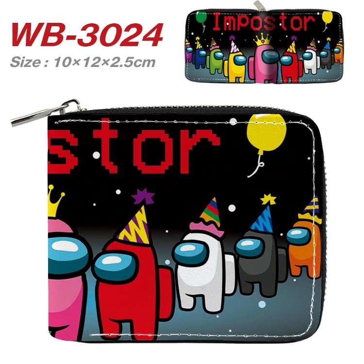 Among us Anime Full Color Short All Inclusive Zipper Wallet 10x12x2.5cm WB-3024A