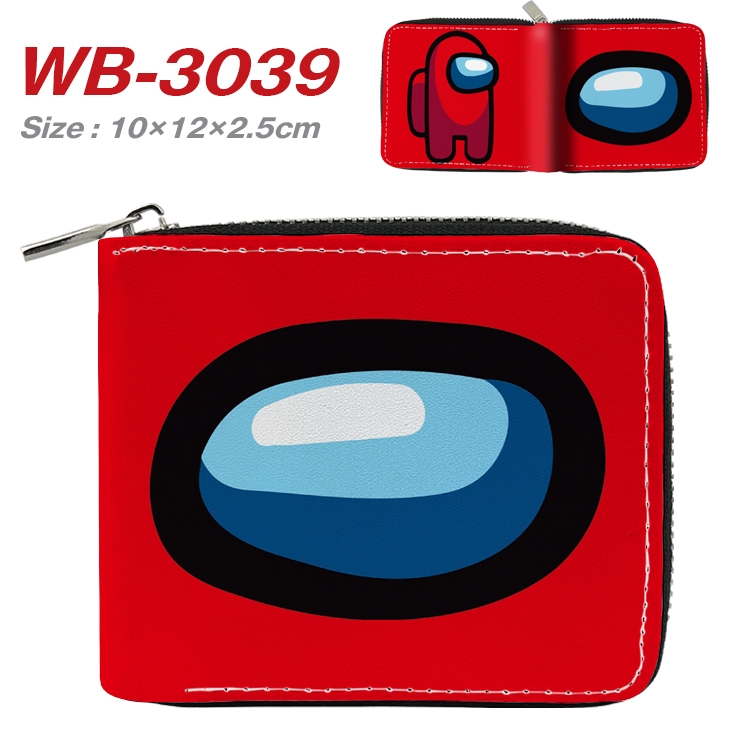 Among us Anime Full Color Short All Inclusive Zipper Wallet 10x12x2.5cm WB-3039A