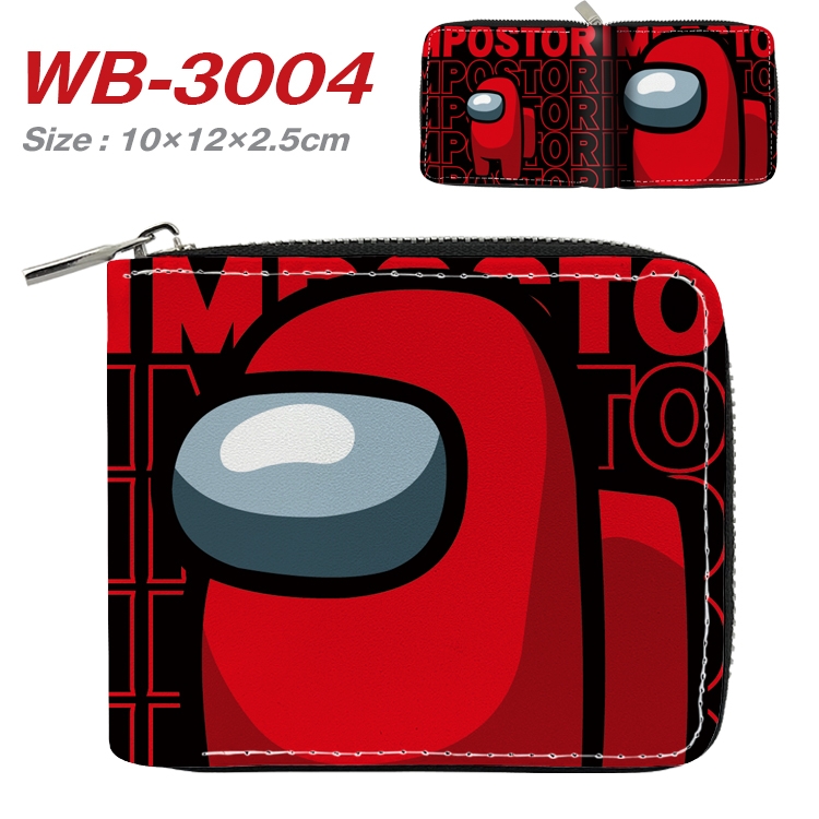 Among us Anime Full Color Short All Inclusive Zipper Wallet 10x12x2.5cm WB-3004A