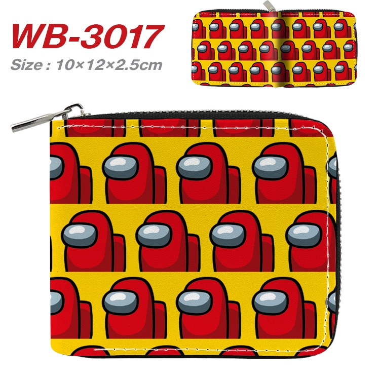 Among us Anime Full Color Short All Inclusive Zipper Wallet 10x12x2.5cm WB-3017A