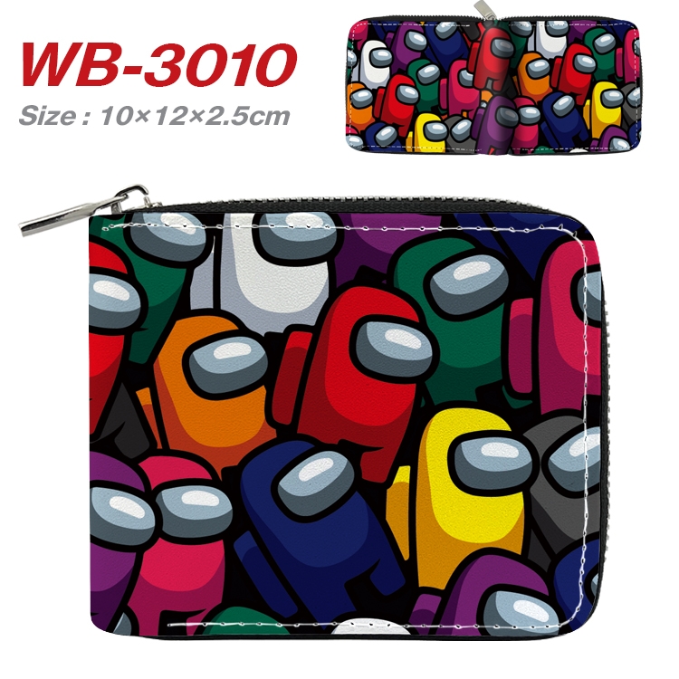 Among us Anime Full Color Short All Inclusive Zipper Wallet 10x12x2.5cm WB-3010A