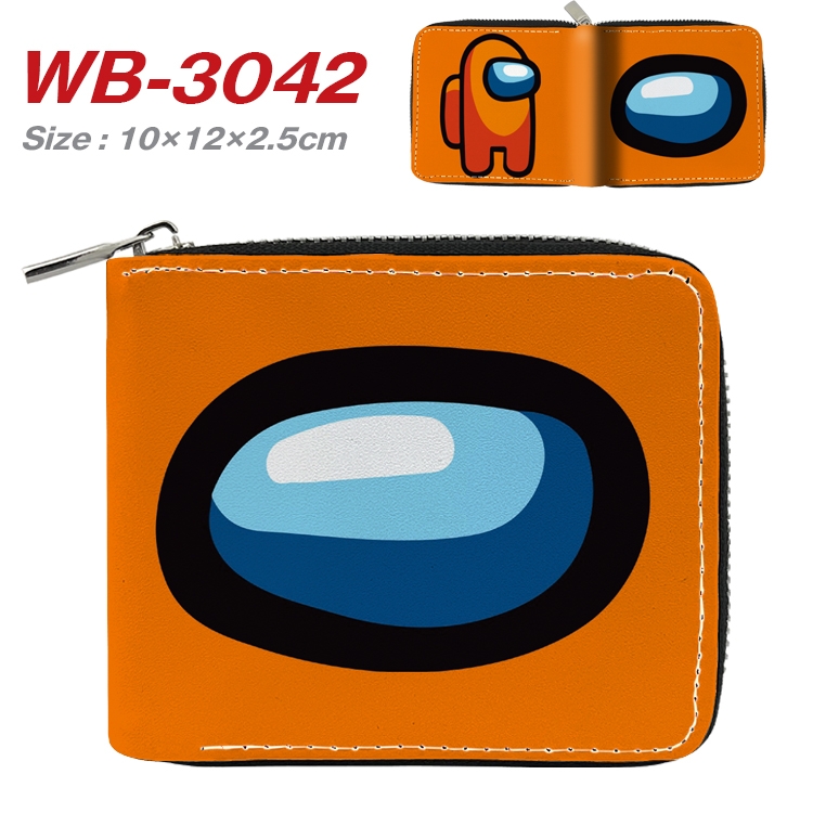 Among us Anime Full Color Short All Inclusive Zipper Wallet 10x12x2.5cm WB-3042A