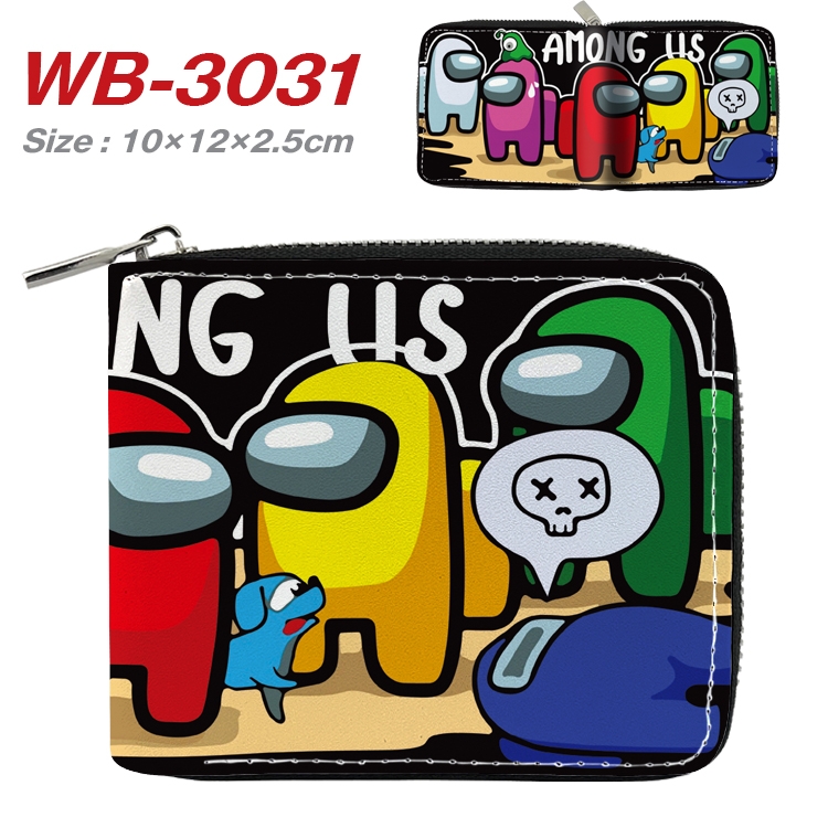 Among us Anime Full Color Short All Inclusive Zipper Wallet 10x12x2.5cm  WB-3031A