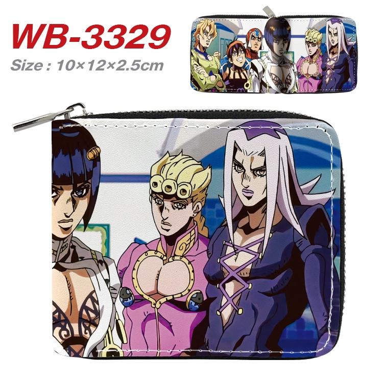 JoJos Bizarre Adventure Anime Full Color Short All Inclusive Zipper Wallet 10x12x2.5cm WB-3329A