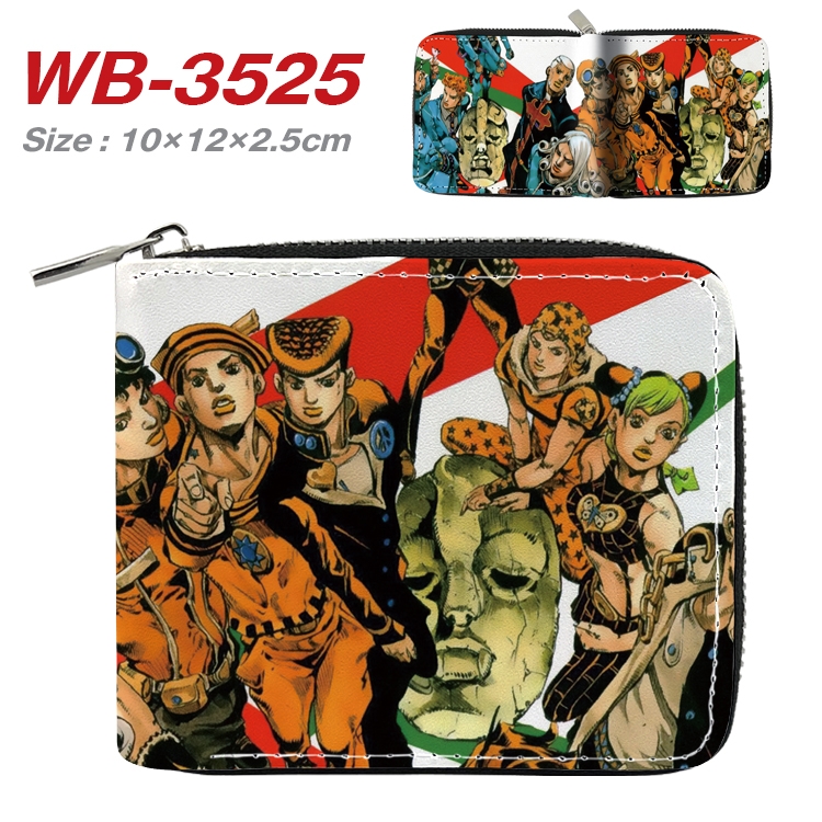 JoJos Bizarre Adventure Anime Full Color Short All Inclusive Zipper Wallet 10x12x2.5cm  WB-3525A