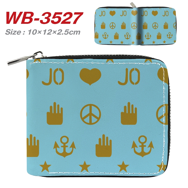 JoJos Bizarre Adventure Anime Full Color Short All Inclusive Zipper Wallet 10x12x2.5cm WB-3527A