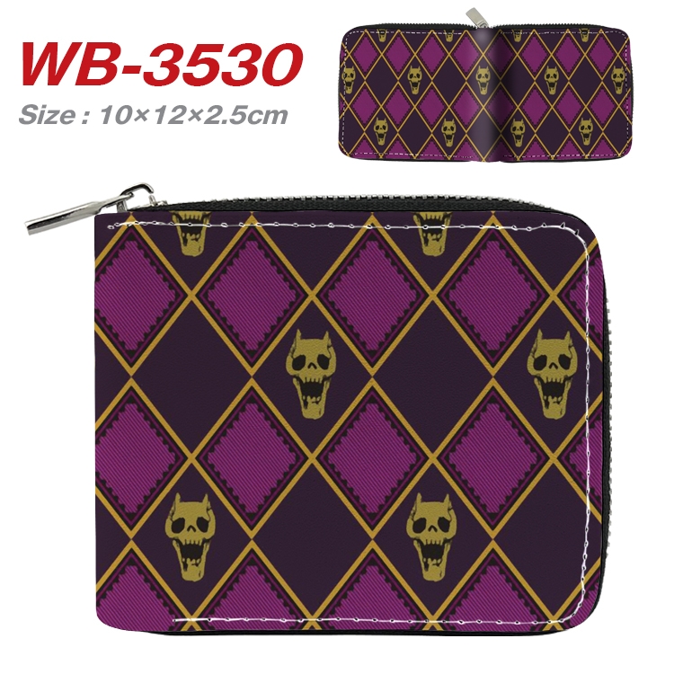 JoJos Bizarre Adventure Anime Full Color Short All Inclusive Zipper Wallet 10x12x2.5cm  WB-3530A