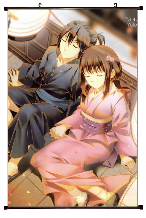 Noragami Anime black Plastic rod Cloth painting Wall Scroll 60X90CM  Y4-36