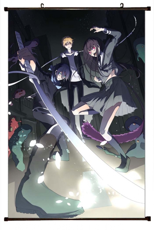 Noragami Anime black Plastic rod Cloth painting Wall Scroll 60X90CM Y4-21