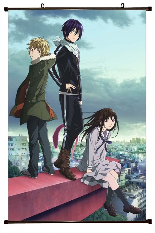 Noragami Anime black Plastic rod Cloth painting Wall Scroll 60X90CM  Y4-33