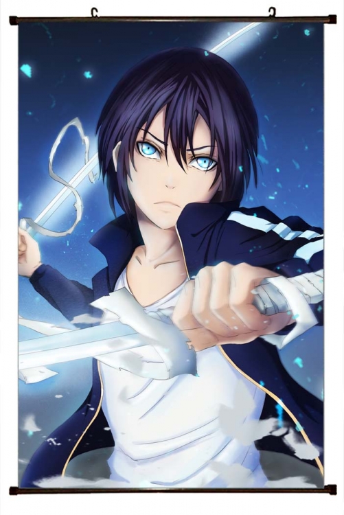 Noragami Anime black Plastic rod Cloth painting Wall Scroll 60X90CM  Y4-19