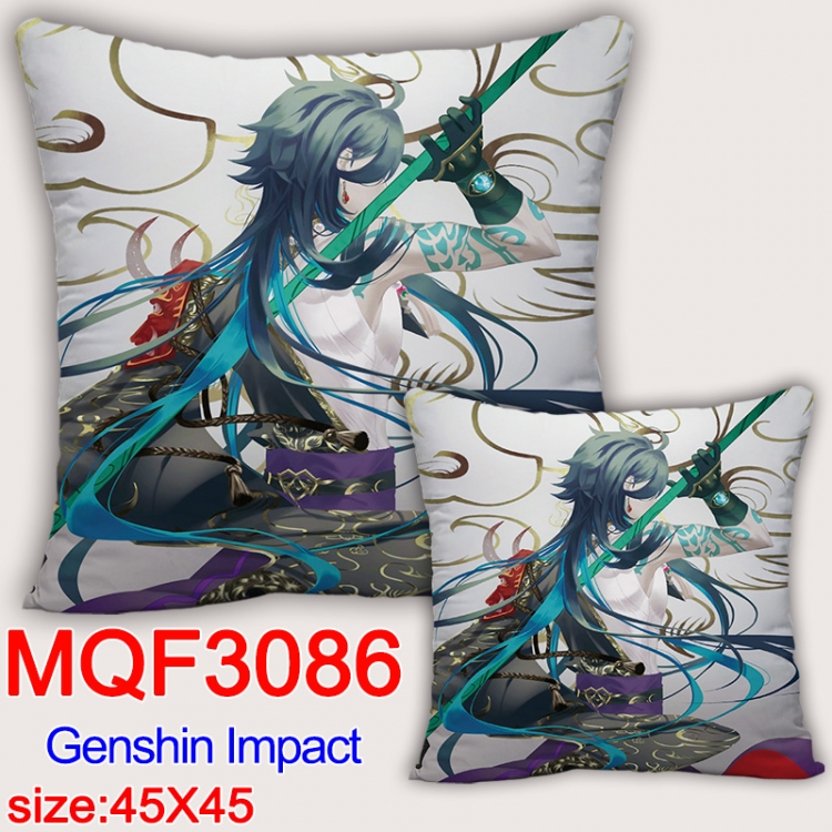 Genshin Impact Anime square full-color pillow cushion 45X45CM NO FILLING