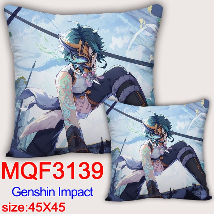 Genshin Impact Anime square full-color pillow cushion 45X45CM NO FILLING MQF-3139 