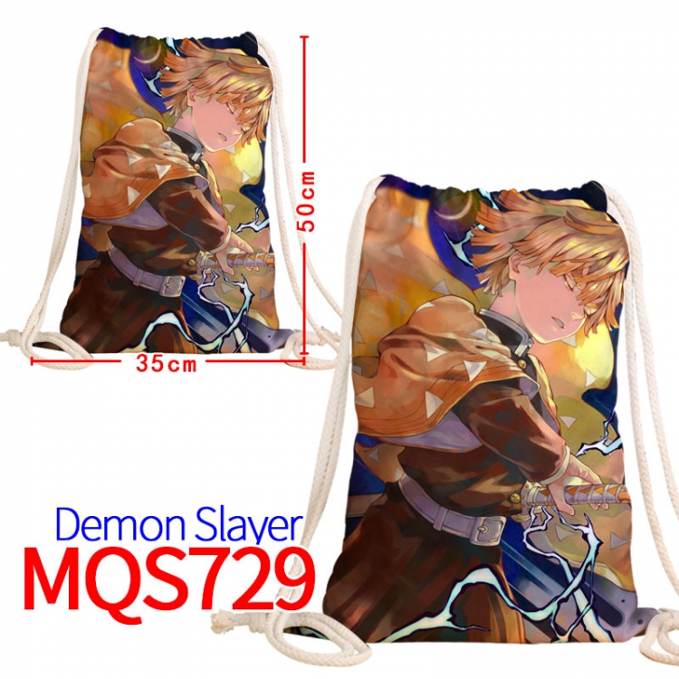 Demon Slayer Kimets Canvas Drawstring Drawstring Backpack 50x35cm  MQS-729