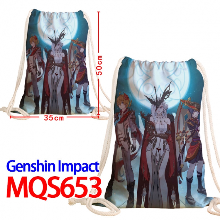 Genshin Impact Canvas Drawstring Drawstring Backpack 50x35cm MQS-653