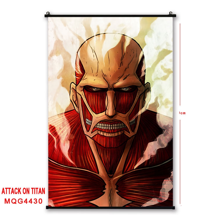 Shingeki no Kyojin black Plastic rod Cloth painting Wall Scroll 60X90CM MQG-4430