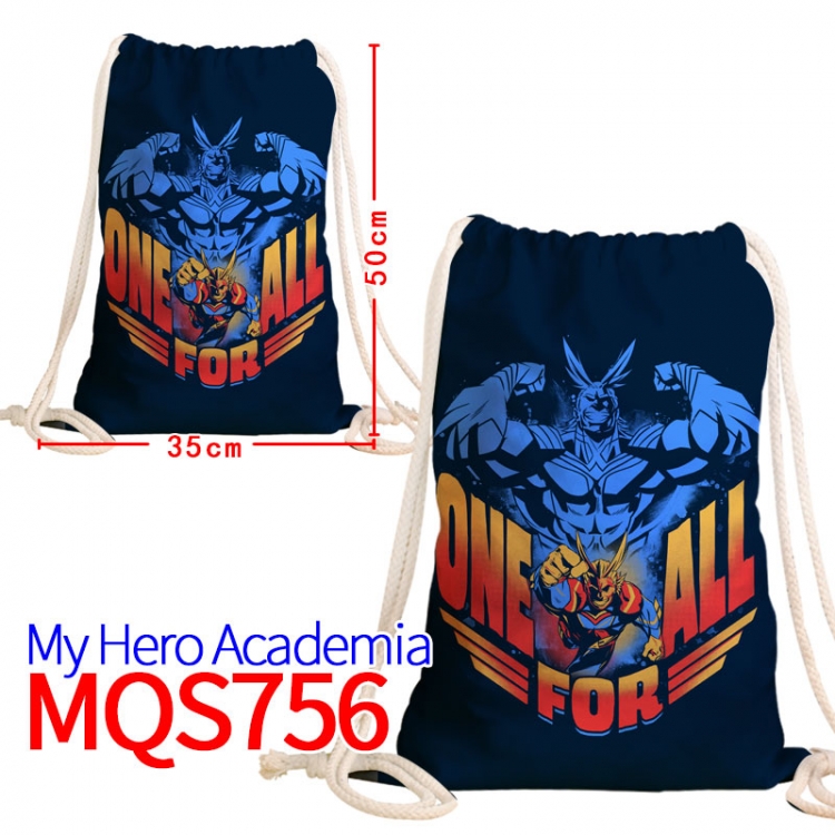 My Hero Academia  Canvas Drawstring Drawstring Backpack 50x35cm MQS-756