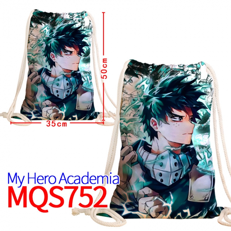 My Hero Academia  Canvas Drawstring Drawstring Backpack 50x35cm MQS-752