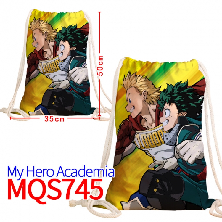 My Hero Academia  Canvas Drawstring Drawstring Backpack 50x35cm MQS-745