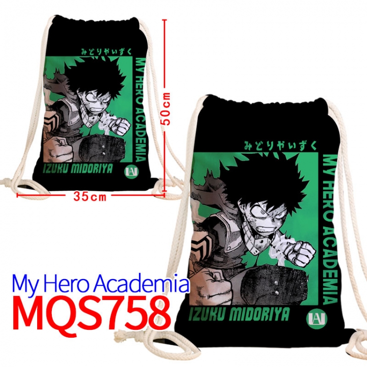 My Hero Academia  Canvas Drawstring Drawstring Backpack 50x35cm MQS-758