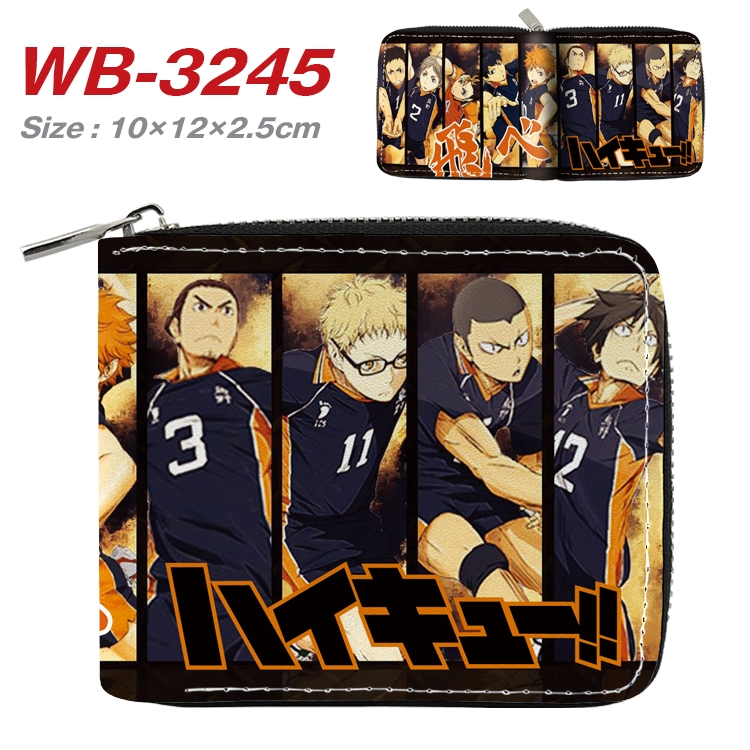 Haikyuu!! Anime Full Color Short All Inclusive Zipper Wallet 10x12x2.5cm WB-3245A