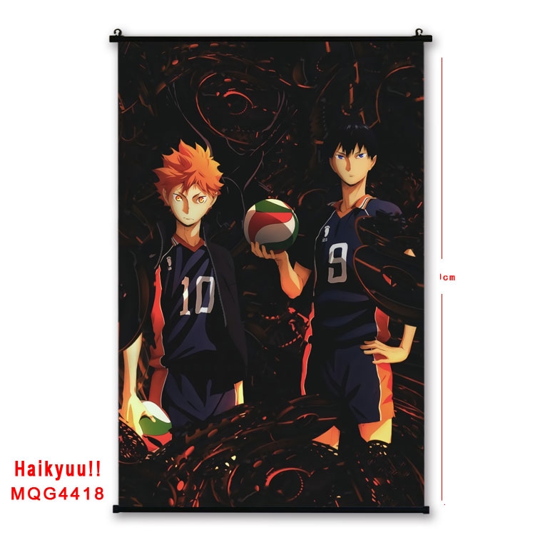 Haikyuu!! black Plastic rod Cloth painting Wall Scroll 60X90CM  MQG-4418