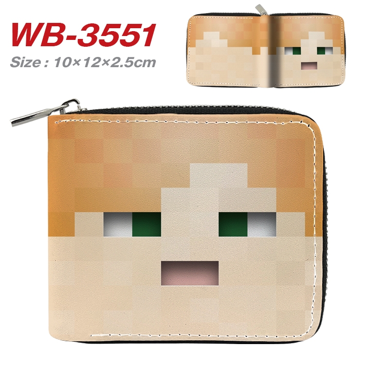 Minecraft Anime Full Color Short All Inclusive Zipper Wallet 10x12x2.5cm  WB-3551A