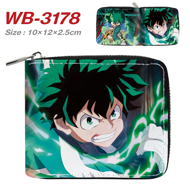 My Hero Academia Anime Full Color Short All Inclusive Zipper Wallet 10x12x2.5cm WB-3178A