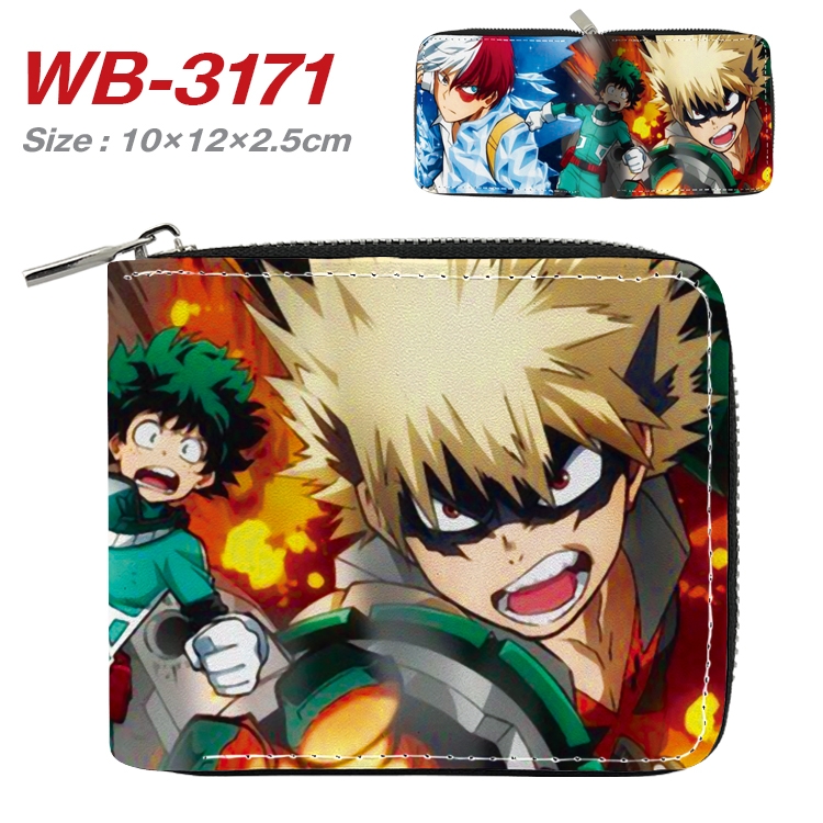 My Hero Academia Anime Full Color Short All Inclusive Zipper Wallet 10x12x2.5cm WB-3171A