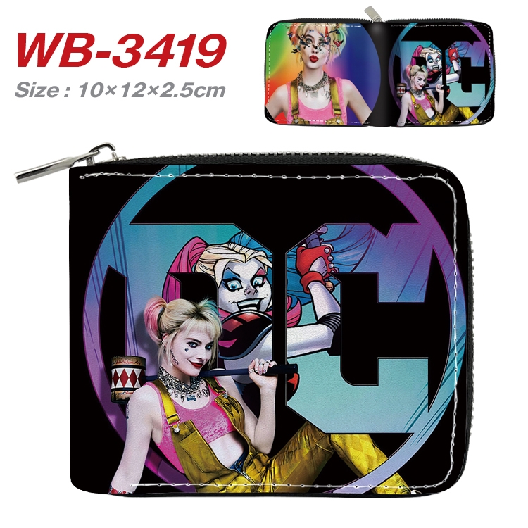 Suicide Squad Anime Full Color Short All Inclusive Zipper Wallet 10x12x2.5cm WB-3419A
