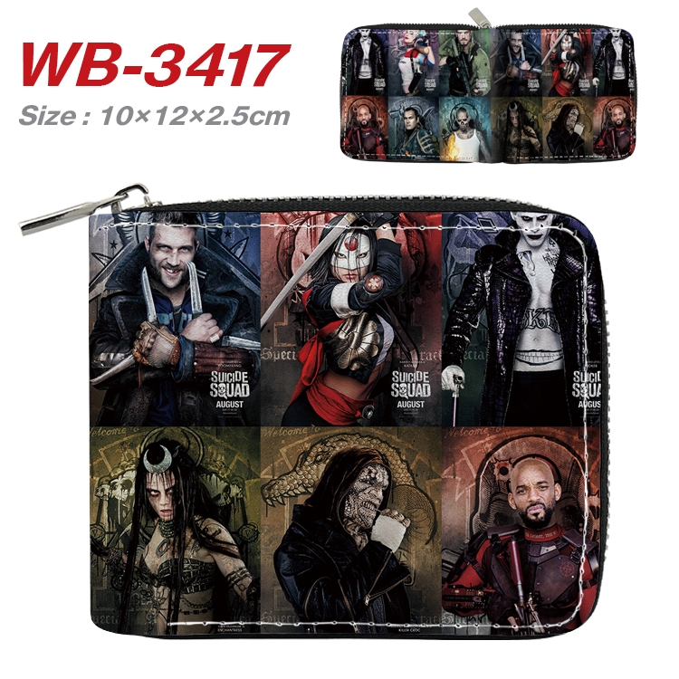 Suicide Squad Anime Full Color Short All Inclusive Zipper Wallet 10x12x2.5cm  WB-3417A