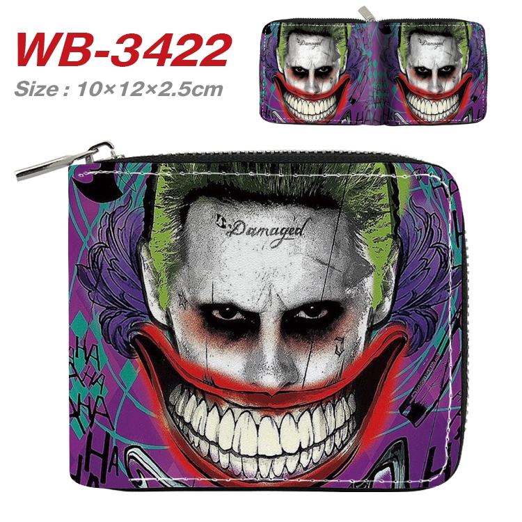 Suicide Squad Anime Full Color Short All Inclusive Zipper Wallet 10x12x2.5cm  WB-3422A