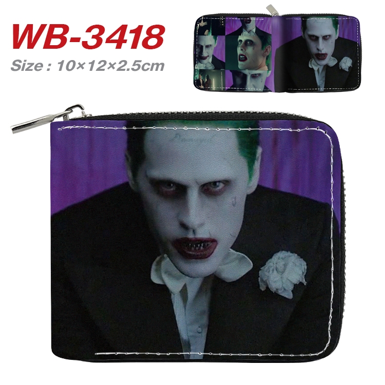 Suicide Squad Anime Full Color Short All Inclusive Zipper Wallet 10x12x2.5cm  WB-3418A