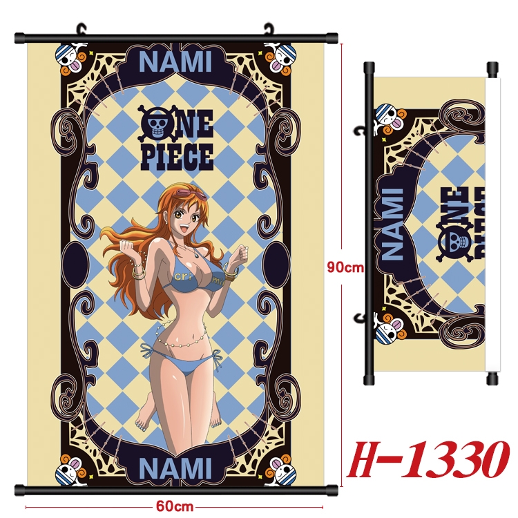 One Piece  Anime Black Plastic Rod Canvas Painting 60X90CM H1330
