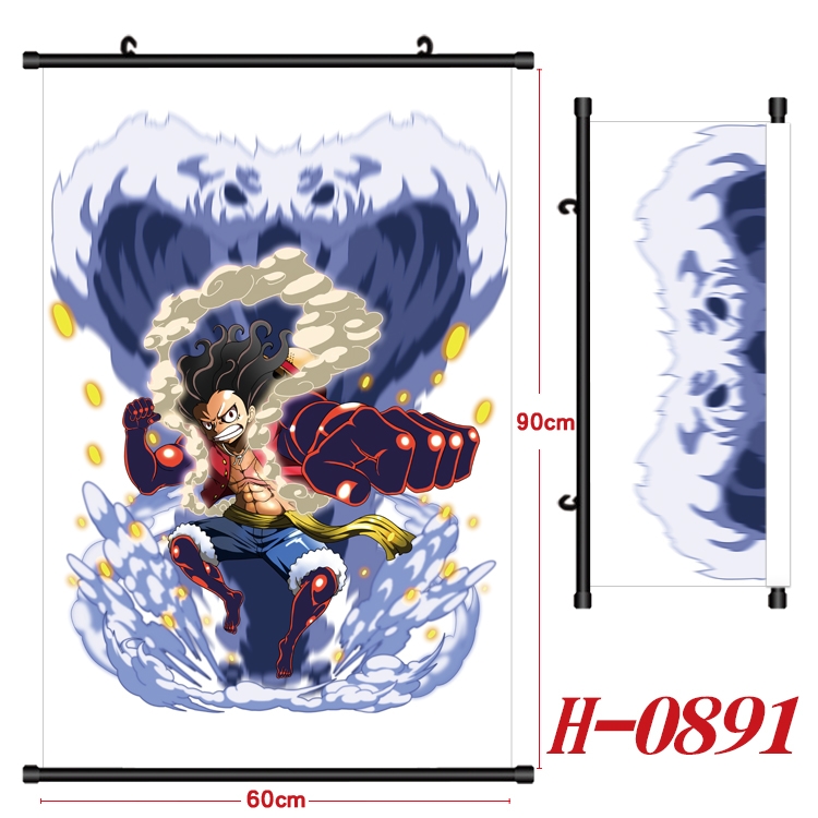 One Piece  Anime Black Plastic Rod Canvas Painting 60X90CM H0891