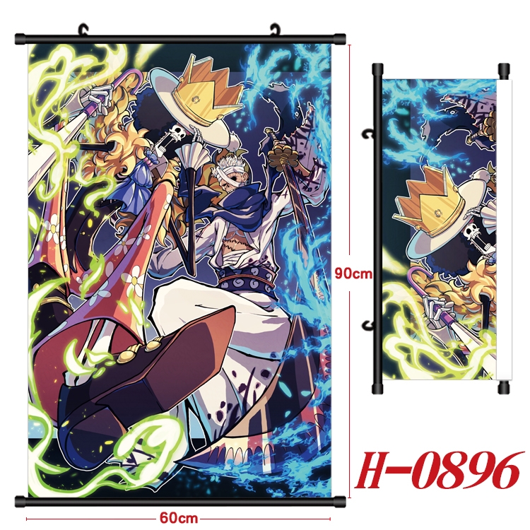 One Piece  Anime Black Plastic Rod Canvas Painting 60X90CM H0896