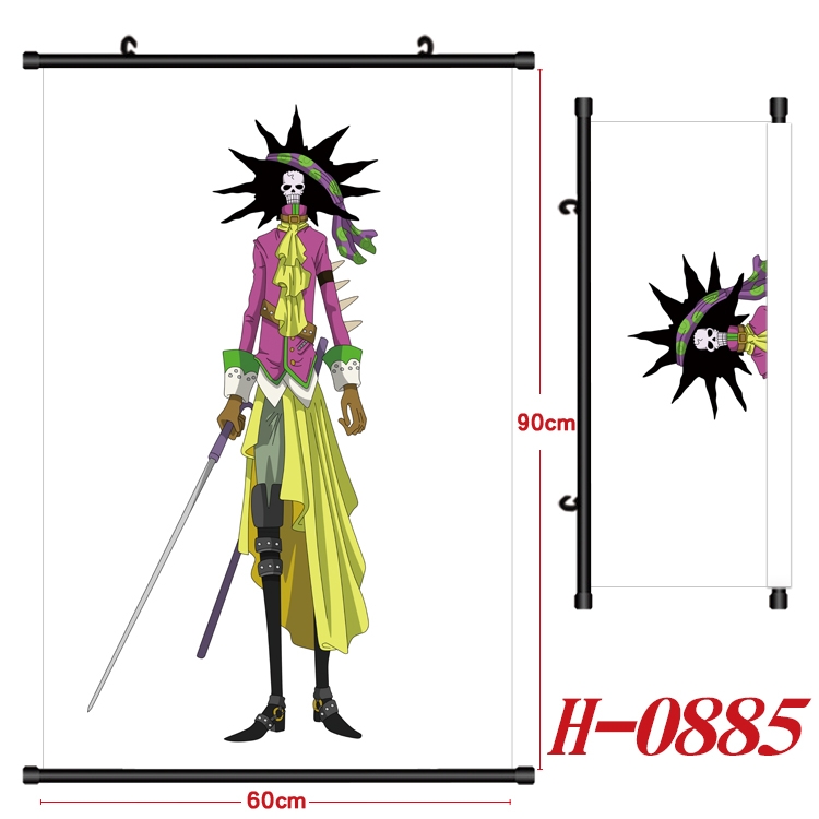 One Piece  Anime Black Plastic Rod Canvas Painting 60X90CM H0885