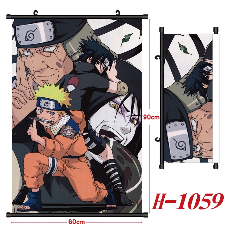 Naruto  Anime Black Plastic Rod Canvas Painting 60X90CM H1059