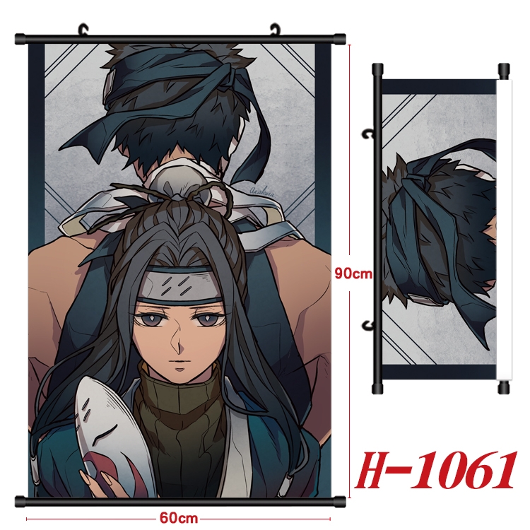 Naruto  Anime Black Plastic Rod Canvas Painting 60X90CM H1061